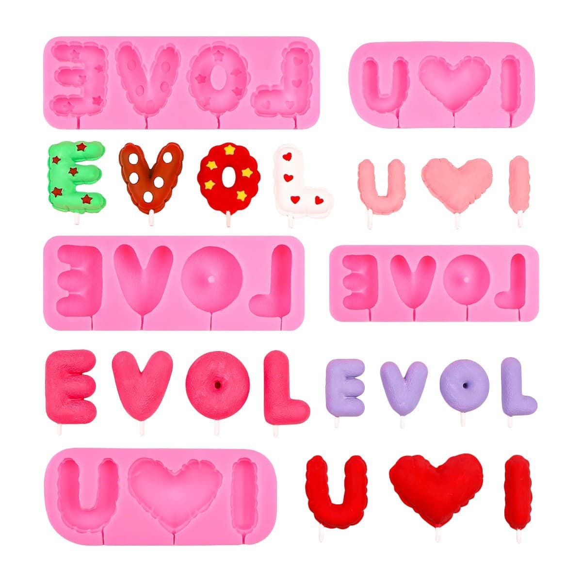 Instagram-Style Valentine's Day Cake Decoration Heart Love520 Number Candles Couple's Anniversary Dessert Baking Toppers