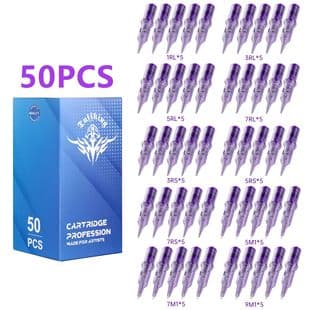 Hot-selling Purple Integrated Tattoo Needle Lining and Shading 20pcs Tattoo Microblading Crescent Purple Needle Tattoo Equipment