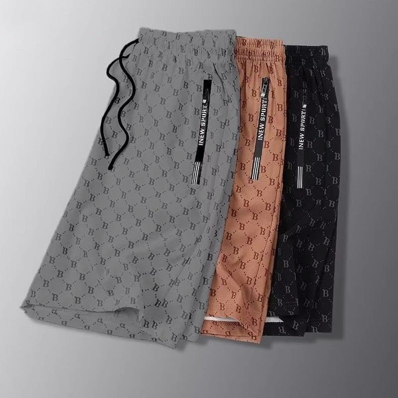Men's 2025 New Style Shorts, Ice-Cool Letter B Quick-Dry Shorts, Men's Five-Point Pants, Casual Pants