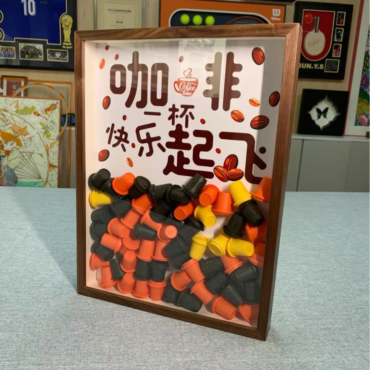 Creative Coffee Capsule Collection Frame, Hollow Three-Dimensional Specimen Frame, High-End Collection Frame, Picture Frame Ornament, Wholesale