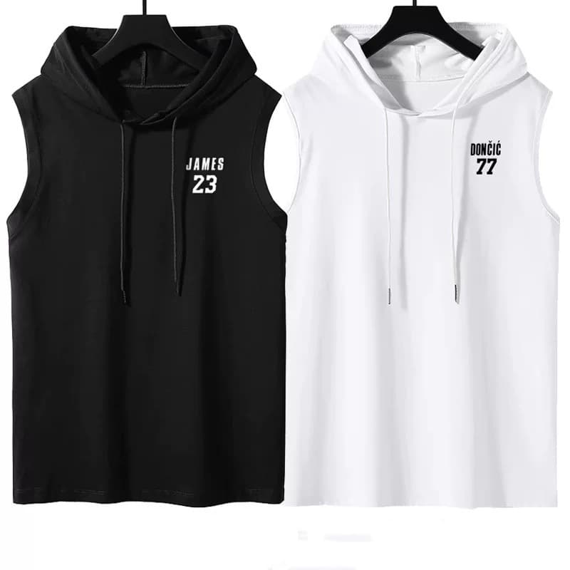 James, Kobe, Irving Basketball Jersey Training Sleeveless T-Shirt Hooded Sweat-Absorbing Fitness Curry Vest Tank Top 12