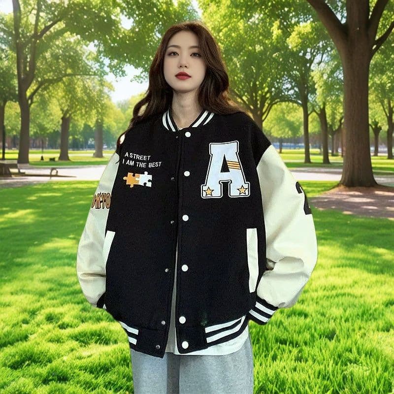Lightweight Sun-Protective Jacket for Autumn/Winter, Loose-Fit Casual Outerwear, Student Streetwear Trendy Letter Print Baseball Jacket Unisex