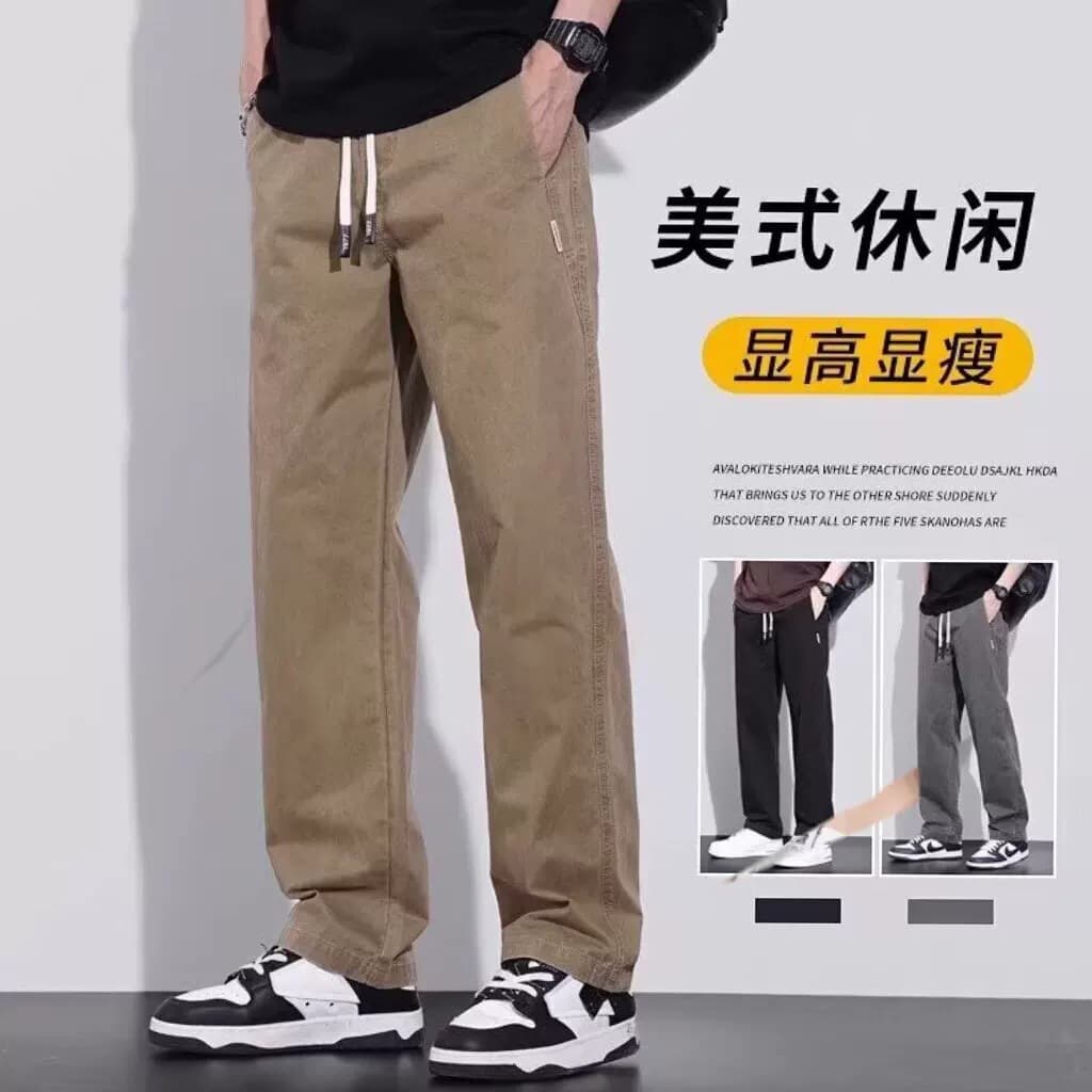 Summer Casual Pants for Men, New Trendy Brand, Loose Fit, Versatile Straight-Leg Pants, Stylish Wide-Leg Workwear Long Pants for Men