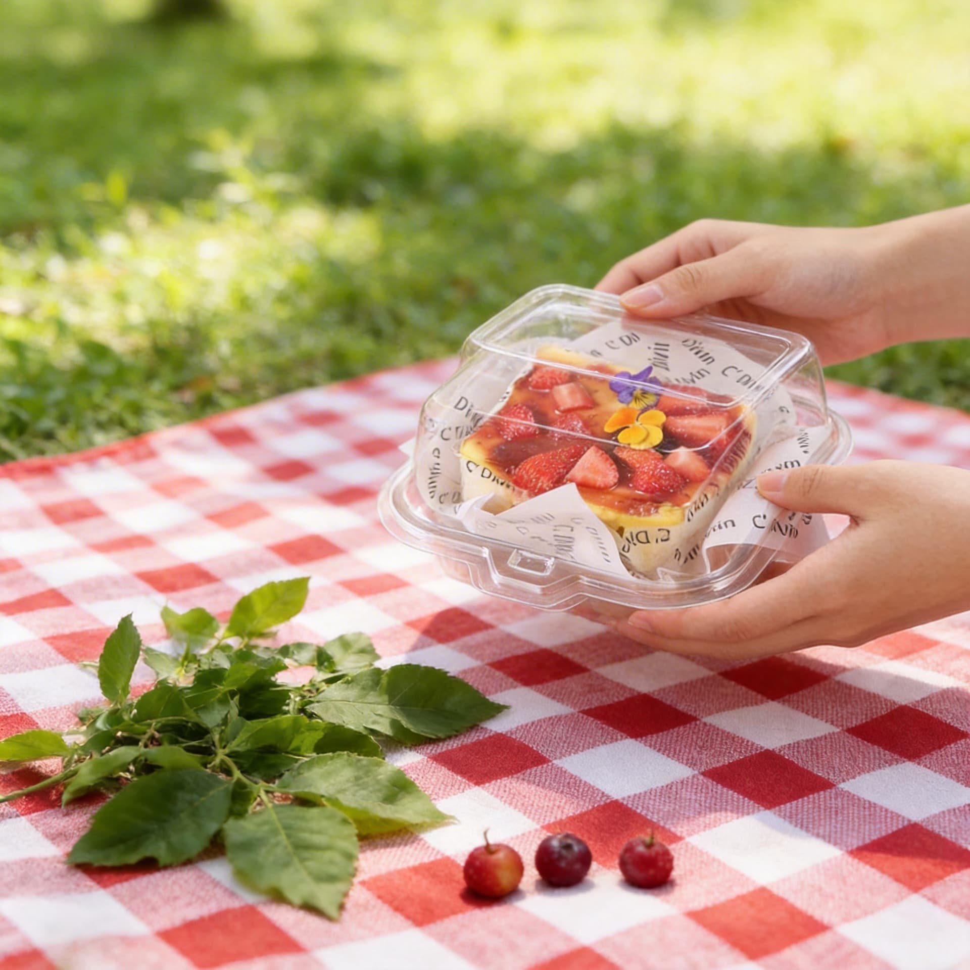 Disposable Butter Crispy Roasted Rice Cake Packaging Box Flip Cover Picnic Box Camping Wild Camping Cake Dessert Packaging