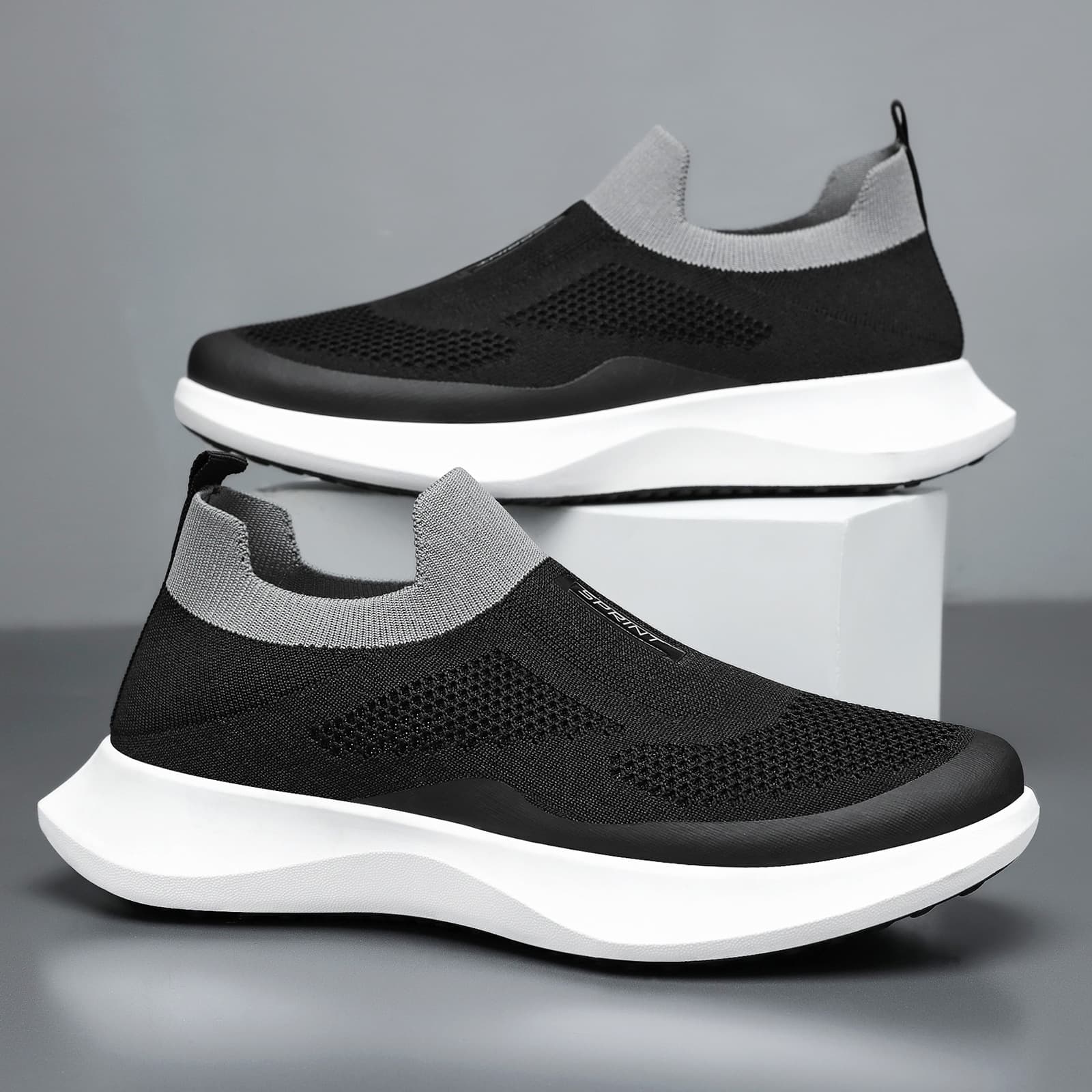 Men's Cross-Border Large Size Slip-On Work Shoes, Breathable, Lightweight, Non-Odor Casual Shoes