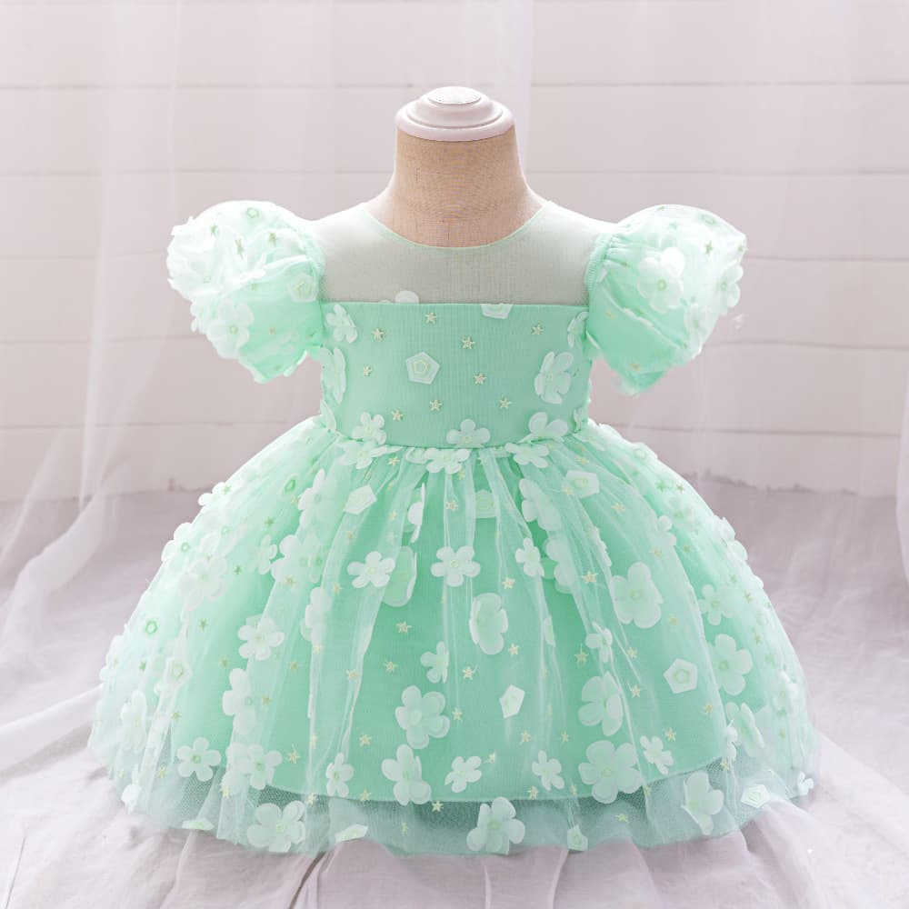 Princess Style Fairy Girl Dress Children's Model Show Host Piano Performance Costume Green Forest System Girls' Dress
