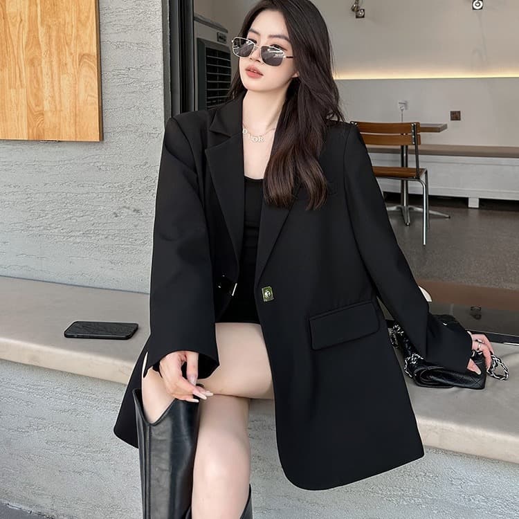 2024 Spring New Arrival: High-End Plus Size Women's Suit Jacket, Loose Fit, Casual Blazer for Curvy Women [6001]