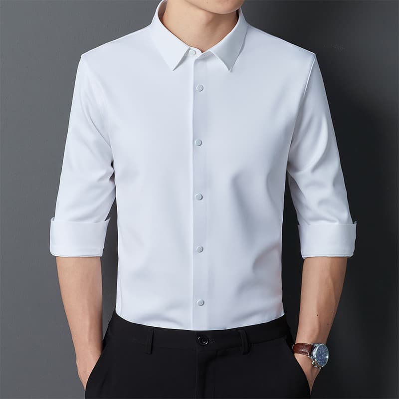 Factory Direct Supply Seamless Thermal, Glued Seamless Wrinkle-Free Process, High-End Nylon-Spandex Wrinkle-Free Fabric Fleece-Lined Shirt