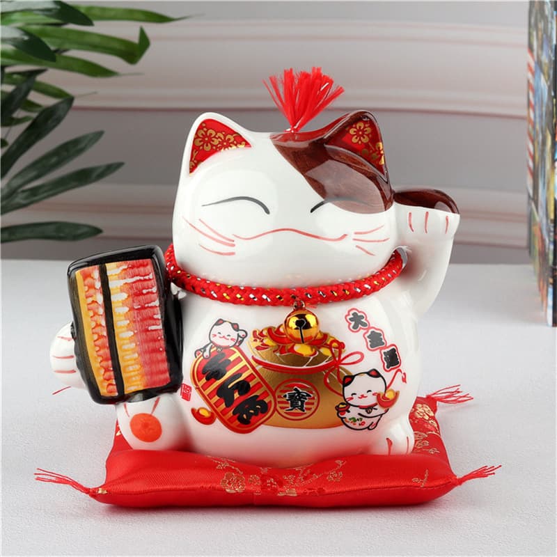 Creative Ceramic Lucky Cat Ornament Bank Annual Meeting Gift Small Piggy Bank Shop Opening Front Desk Cash Register Display