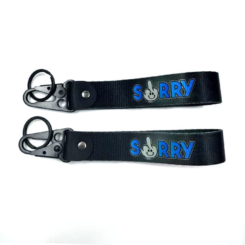 JDM Car Modification Culture Digital Print Eagle Beak Buckle Motorcycle Keychain Bag Pendant Key Ring Ribbon