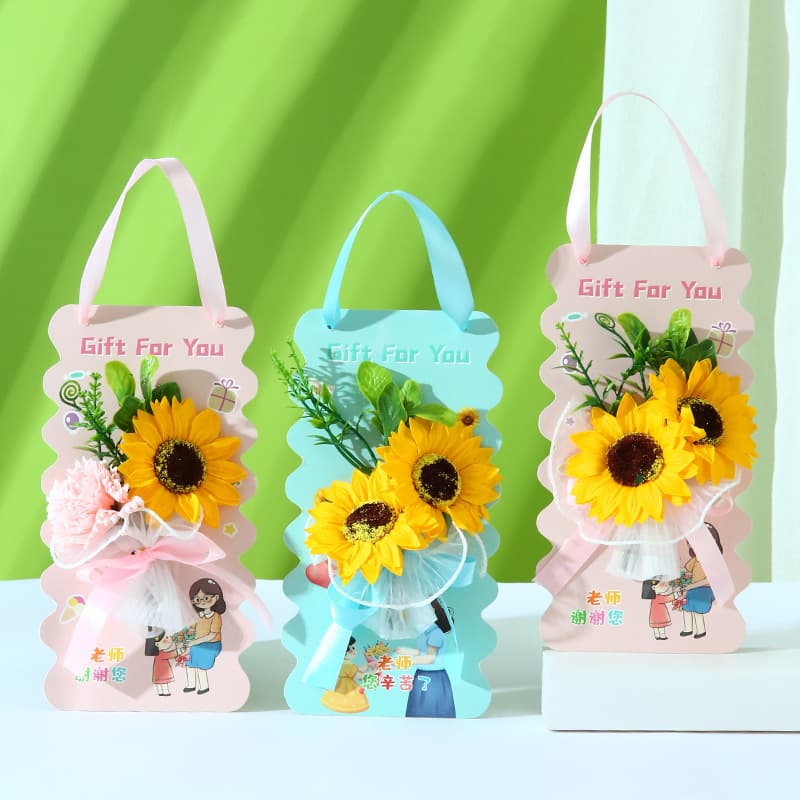 Teacher's Day Gift for Teachers Premium Practical Soap Flower Bouquet Handmade DIY Creative Greeting Card Flower Bouquet Gift
