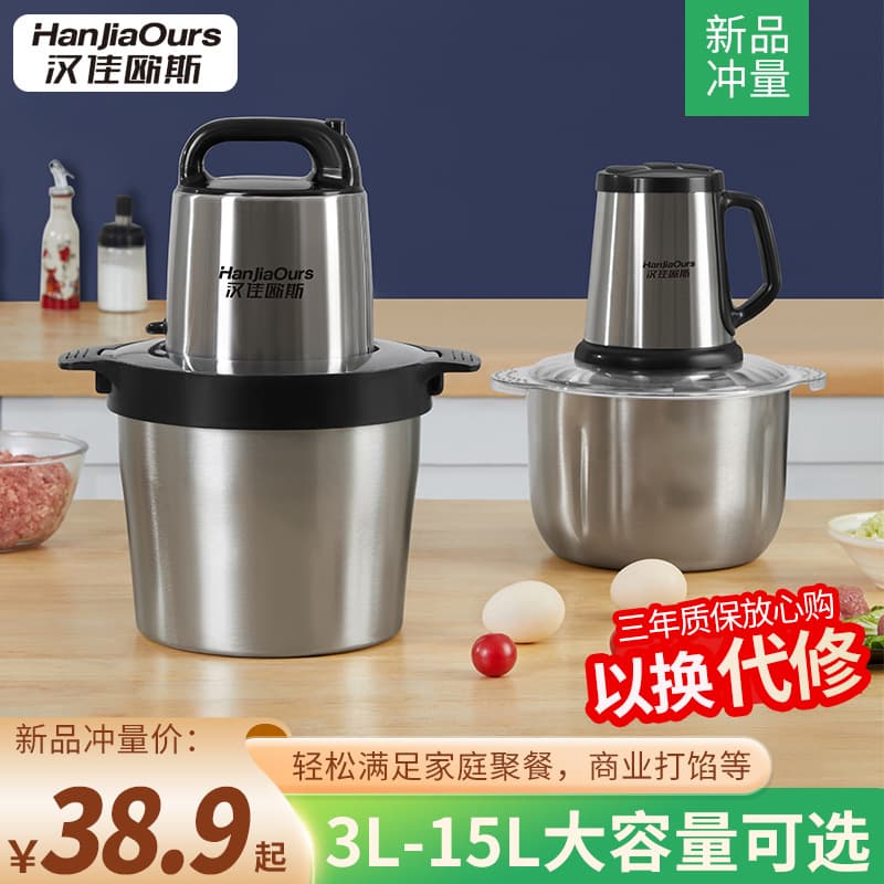 Large Capacity Meat Grinder, Household Electric Multifunctional for Dumpling Filling, Garlic Paste, and Baby Food