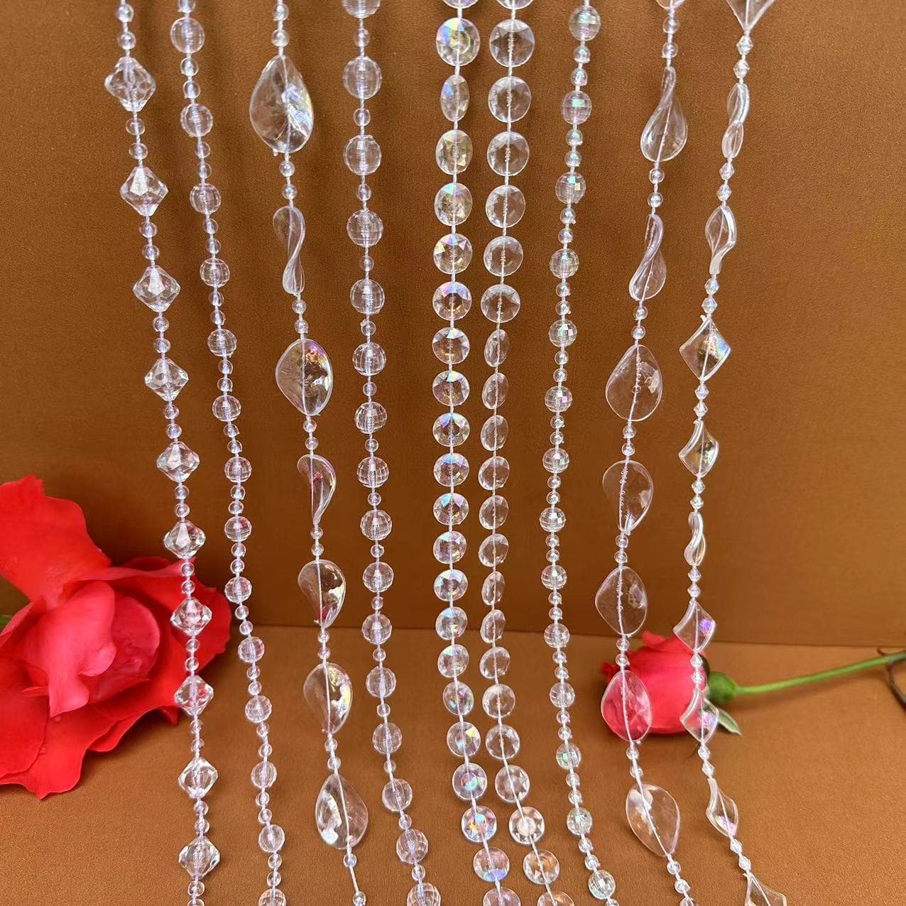 Acrylic Bead Curtain String Curtain Wedding Aisle Runner Crystal Strand Wedding Venue Stage Ceiling Decoration DIY Door Curtain Partition