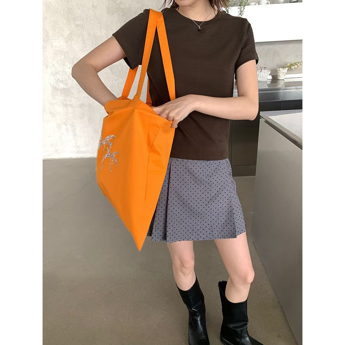 Korean style simple round neck 11-color glutinous rice cotton slim-fit right-angle shoulder short-sleeved T-shirt basic summer versatile top ZH
