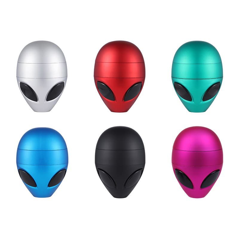 New Alien UFO Colorful Shape Tobacco Grinder Plastic Zinc Teeth Manual Grinder Crusher Smoking Accessories