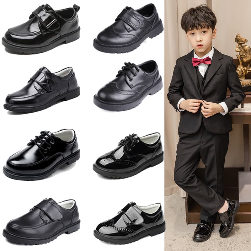 2025 Autumn New Style Children's Shoes Genuine Leather Versatile Boys' Leather Shoes School Performance Shoes College Style Student Leather Shoes