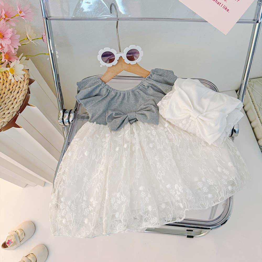 Baby Girl First Birthday Gown High-End Elegant Birthday Wedding Princess Dress European-American Toddler 100-Day Butterfly Dress