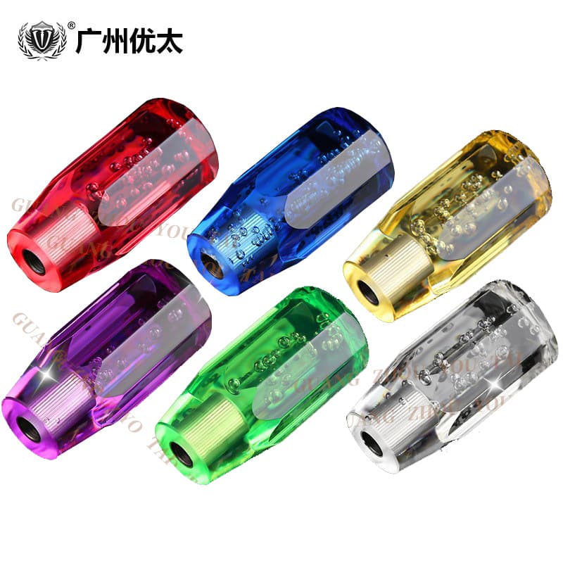 Crystal Gear Shift Knob Car Modification Transparent Octagonal Crystal Gear Shift Knob Bubble Crystal Universal Gear Lever Head