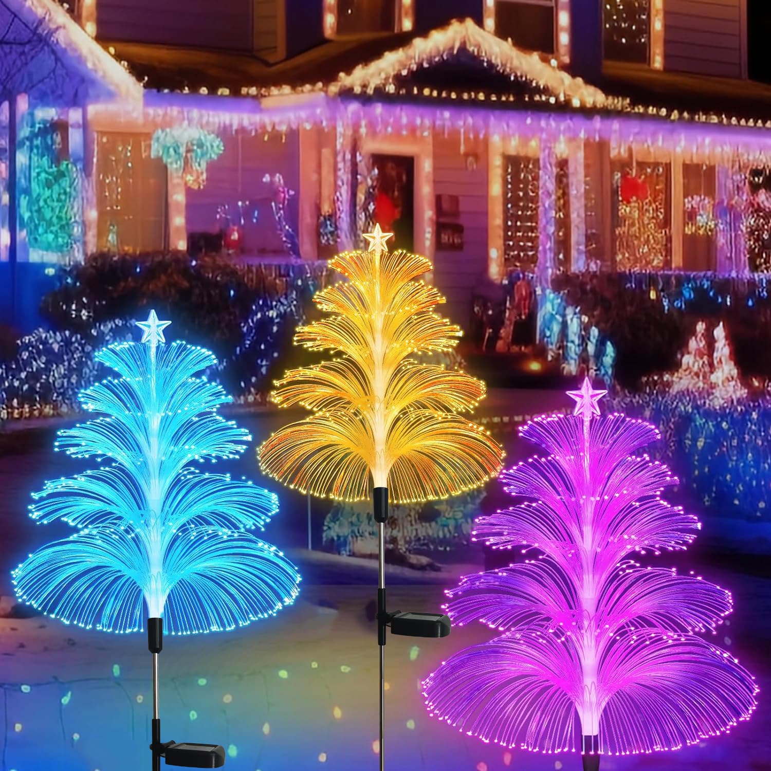 Solar Jellyfish Light Outdoor Double-layer Jellyfish Light Courtyard Reed Stake Light Garden Decoration Lawn Light