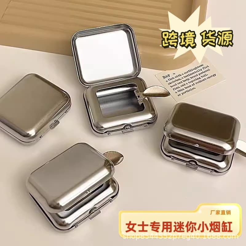 1646 Cross-border tail goods fashionable pocket ashtray creative outdoor metal ashtray portable square ashtray