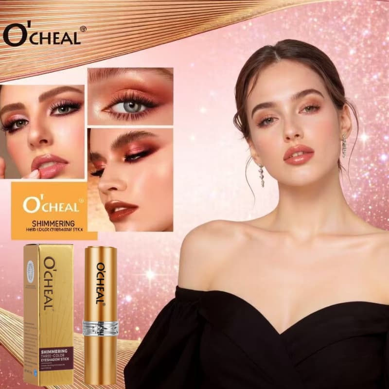 OCHEAL Cross-Border Southeast Asia Three-Color Eyeshadow Stick Fine Shimmer Gradient Eyeshadow Glitter Lazy Beginner Eyeshadow Stick
