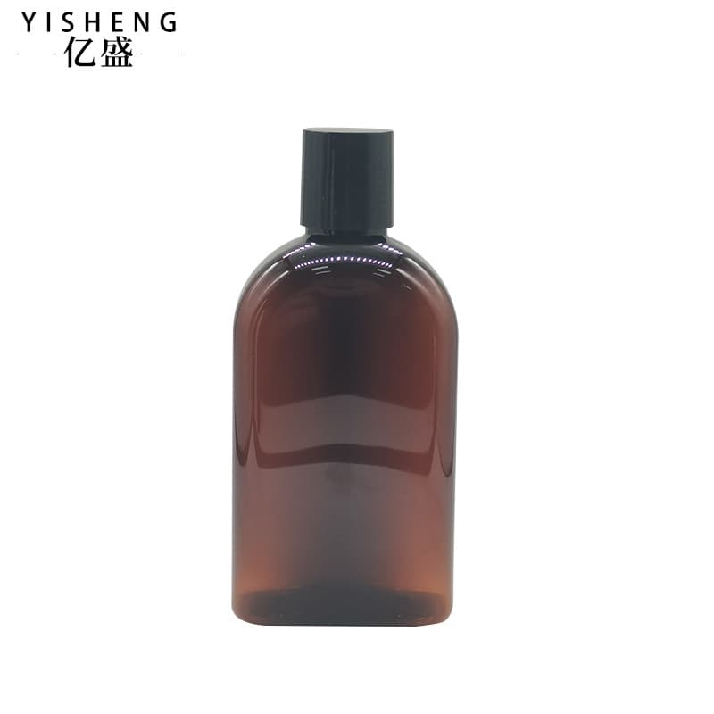 PET Flat Square Amber Lotion Bottle 100ML 250ML Mouthwash Bottle Hydrosol Bottle Moisturizing Serum Bottle