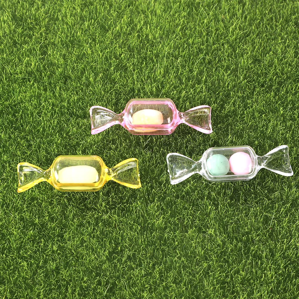Mini candy-shaped ring packaging box trinket earrings storage box transparent plastic box candy box
