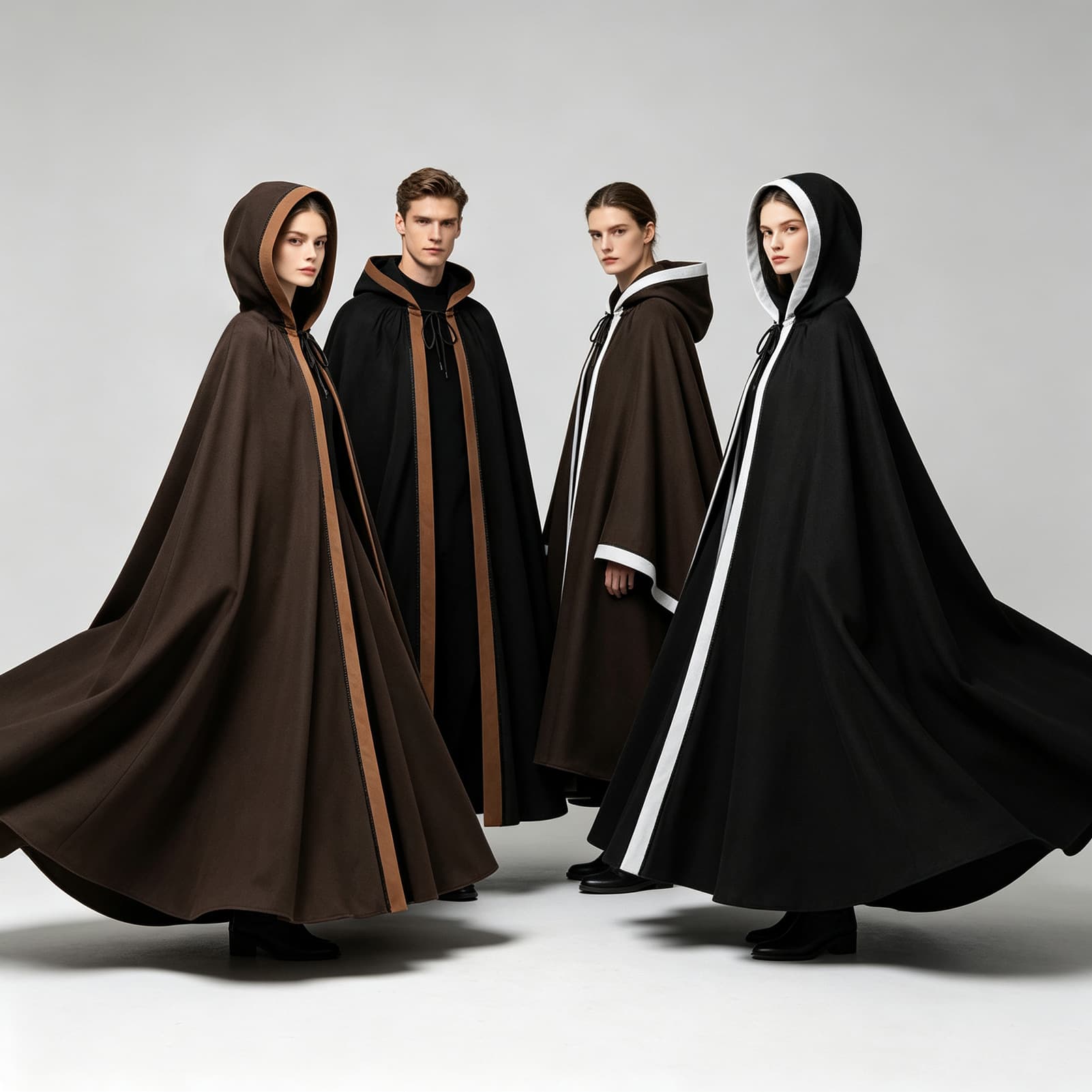 Halloween Unisex Hooded Cape Medieval Vampire Cloak Pirate Robe Old Ranger Costume