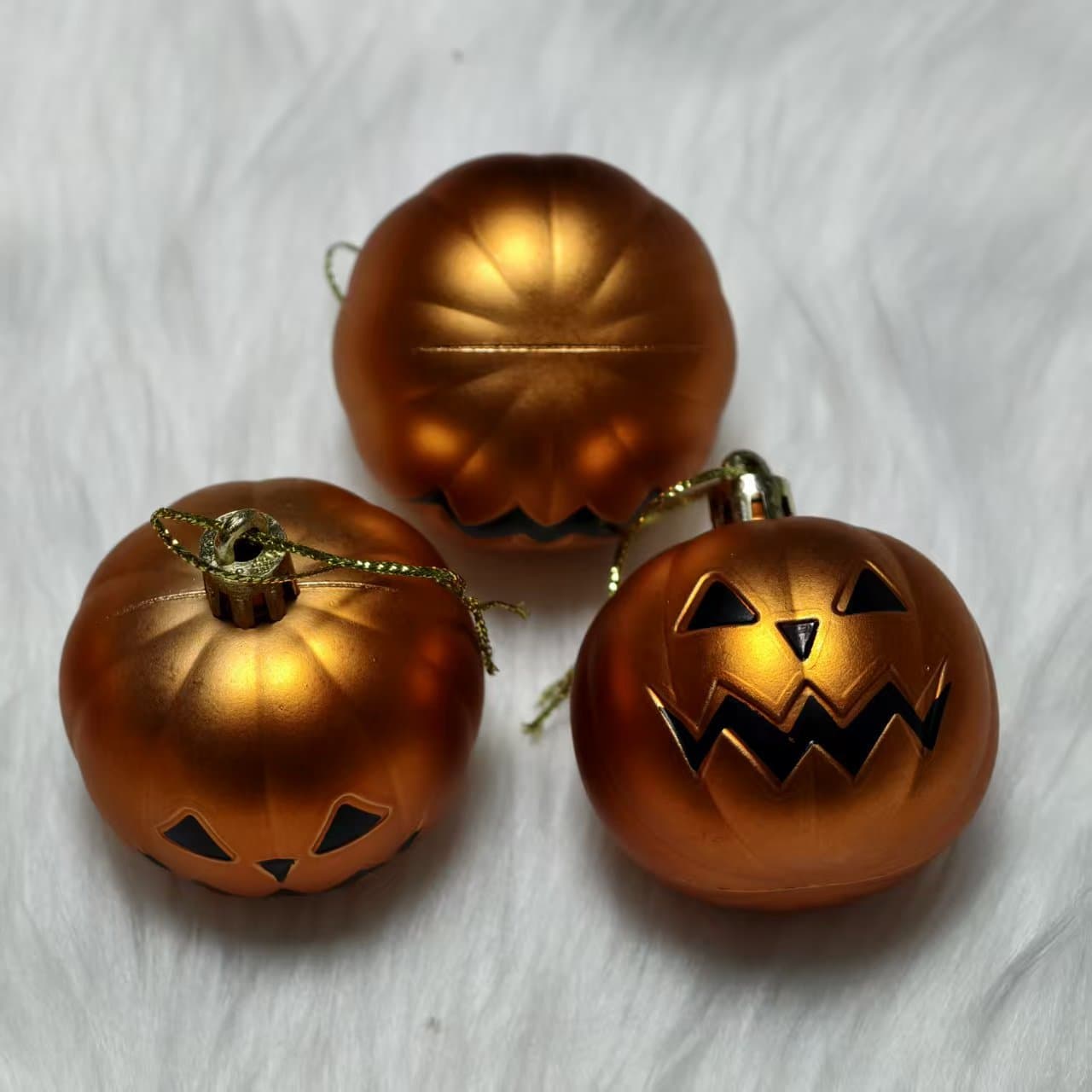 Cross-border Halloween Halloween pumpkin pendant Christmas ball decorative ball pendant 12 printed and painted matte balls