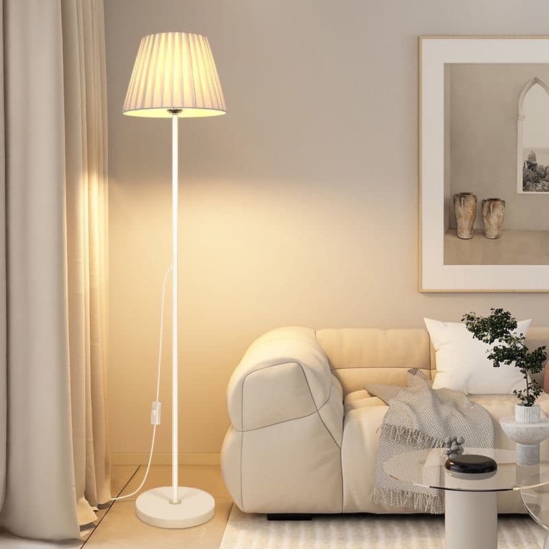 Energy-saving Eye-care Fabric Floor Lamp for Living Room, Study, Modern Simple Hotel Bedroom Bedside Decorative Standing Lamp