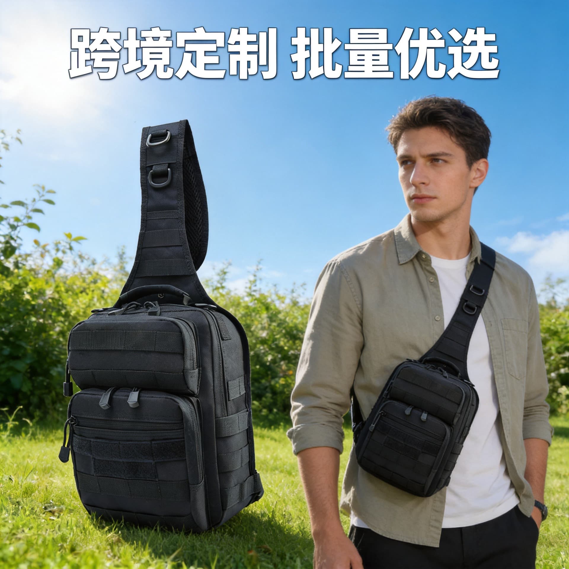 Trendy Fashion Waterproof Saddle Bag Wholesale Oxford Fabric Outdoor Sports Tactical Chest Bag Crossbody Shoulder Backpack Premium Look