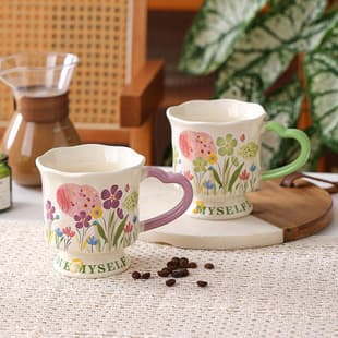 Original Design Stemmed Mug Hand-Painted Ceramic Cup Home Water Cup Office Coffee Cup