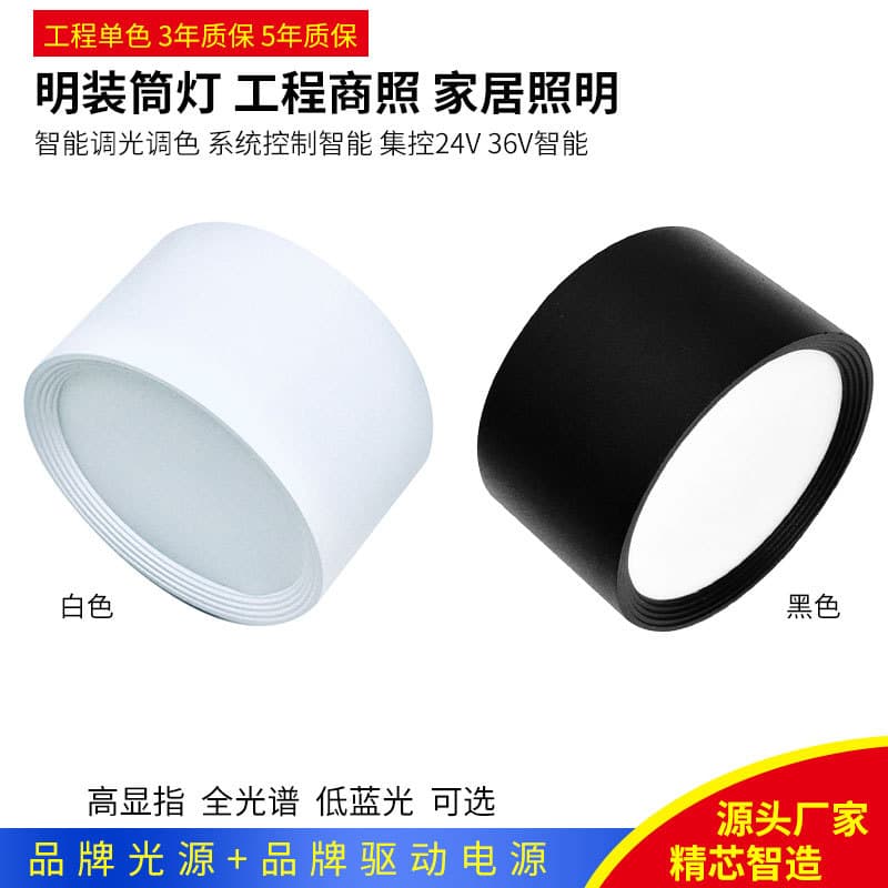 Engineering Low-Profile Anti-Glare Surface-Mounted Downlight PLC Smart Bluetooth Mesh 0-10V DALI Dimming Zigbee