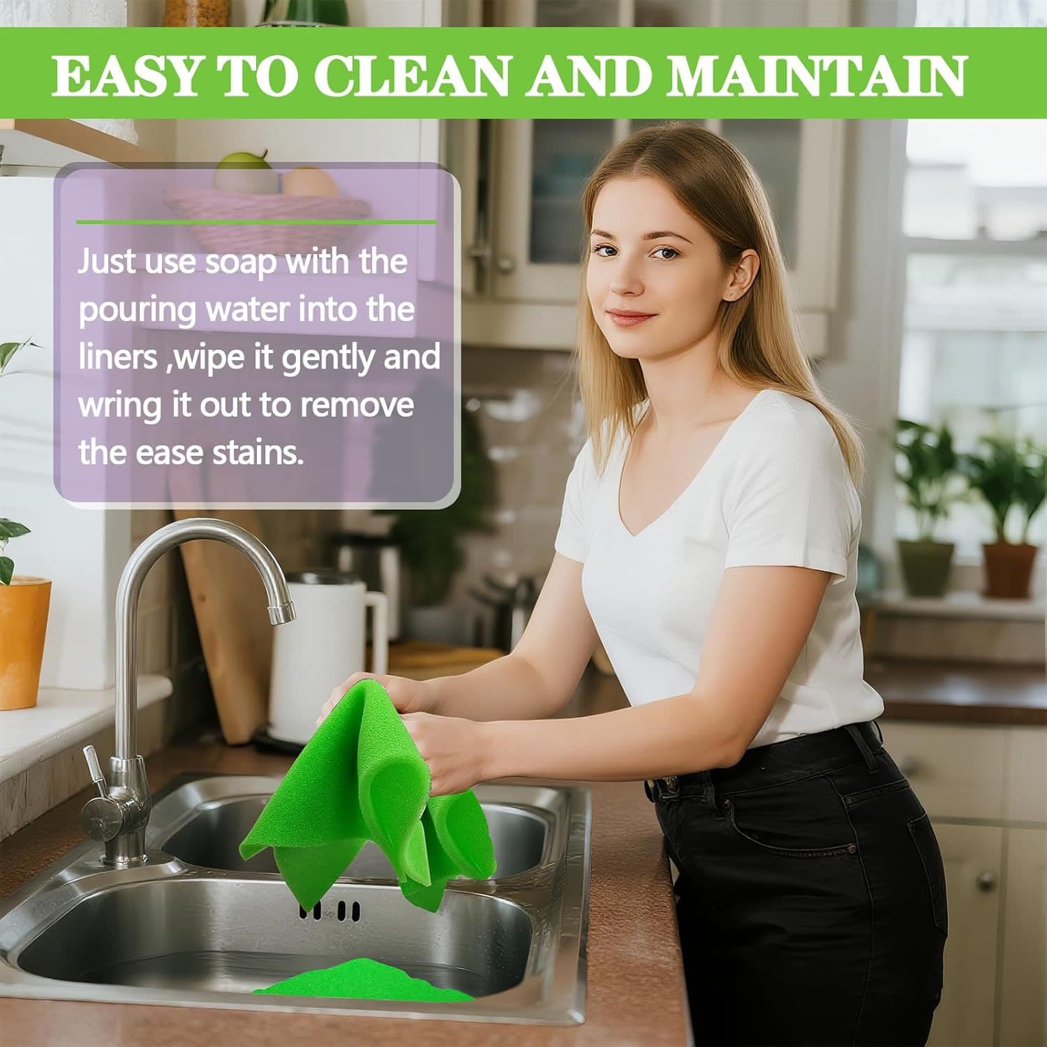 New Cross-Border Refrigerator Anti-Mold Mat, Extends Fruit and Vegetable Life, Kitchen Fridge Drawer Sponge Pad, 4pcs