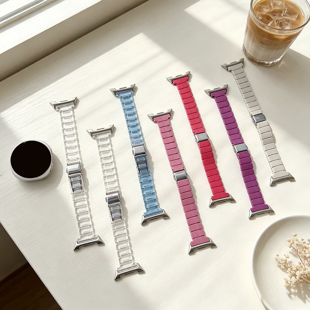 New model suitable for Samsung watch9 women's watch strap dopamine glitter powder lightweight watch strap PC one watch chain wholesale
