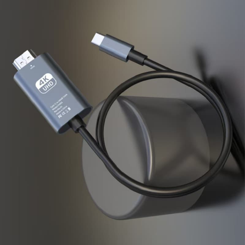 2m USB4 Type-C to HDMI High-Definition Adapter Cable, Phone to TV 4K30Hz/60Hz Screen Mirroring
