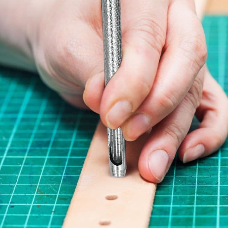 Leather Hollow Punch Leather Belt Punch Round Punch High Hardness Eyelet Punch Zinc-Plated Tool Eyelet Maker