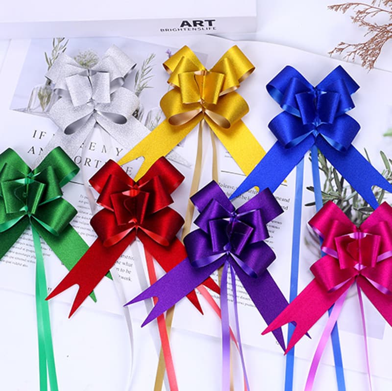 Cross-border 30 Gift Wrapping with Gold Glitter Film, Crystal Streamers, and Festive Bows for Christmas and Weddings