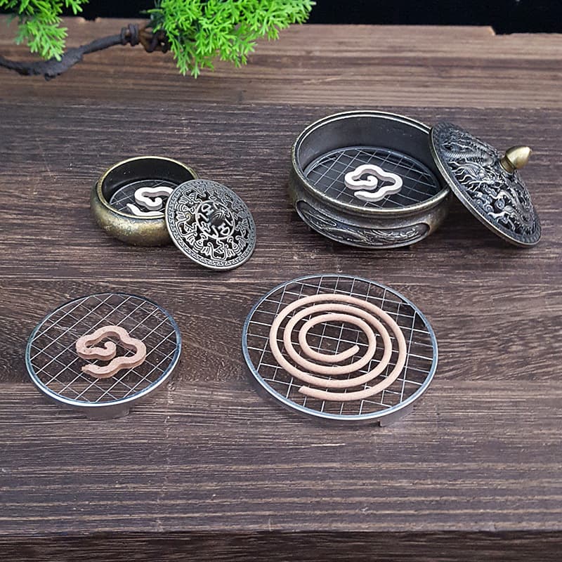 Wholesale incense coil stainless steel grid incense burner fireproof cotton incense coil carbon rack incense rack Xiangyun shelf incense tray