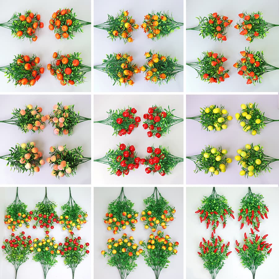 7-fork rich fruit simulation fruit simulation plant fortune fruit simulation grass plastic grass auspicious fruit Christmas flower holly