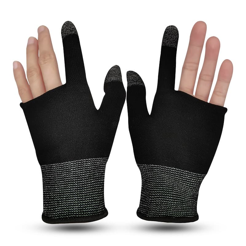 2023 New Two-Finger Touchscreen Gloves, Mobile Gaming Finger Sleeves for PUBG, Breathable Work Gloves, Silver Fiber Gaming Aid