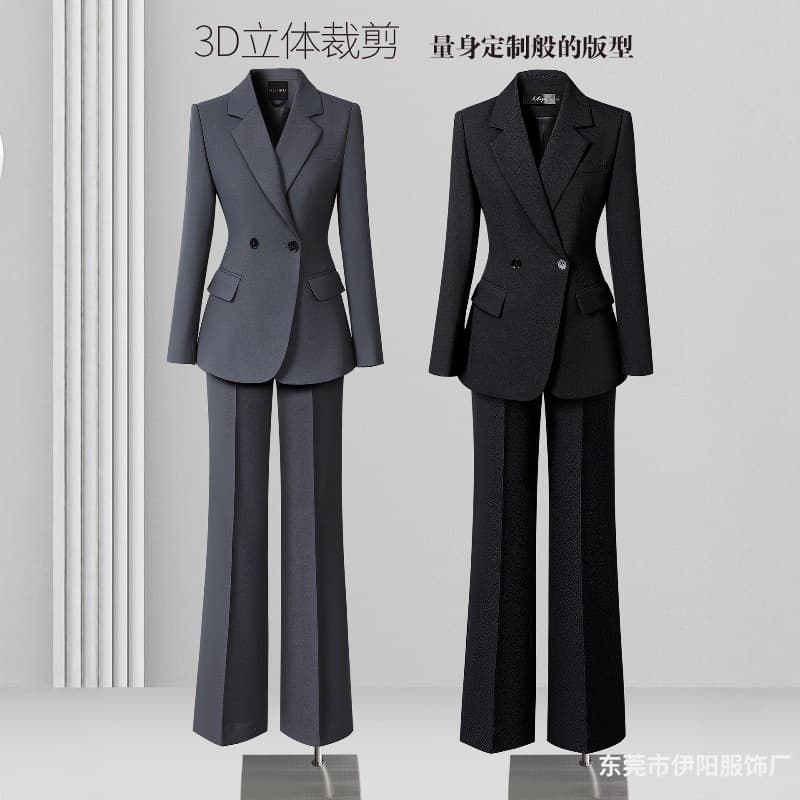 Gray Suit Set for Women Autumn Winter Formal Occasion Professional Interview High-End Business Suit Workwear