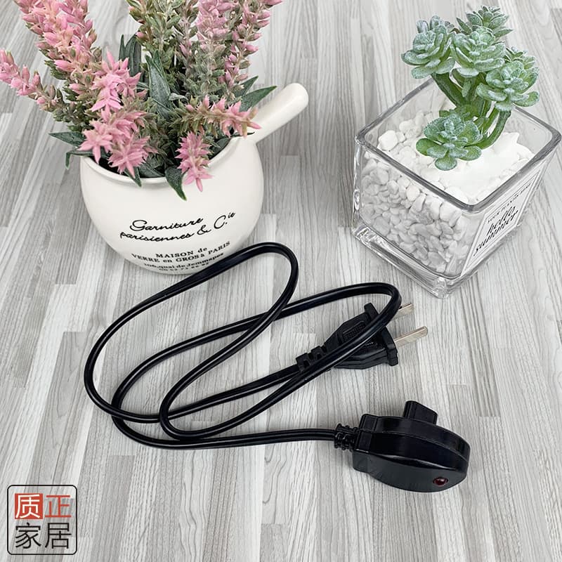 Electric Hot Water Bag Charging Cable Electric Warmer Three-Pin Power Cord Plug Heat Pack Flat Plug Charger Foreign Trade Round Plug