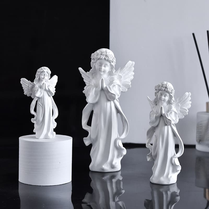 Cross-border European-style Standing Angel Resin Crafts Ornaments Imitation Plaster Figure Statue Living Room Desktop Home Decoration