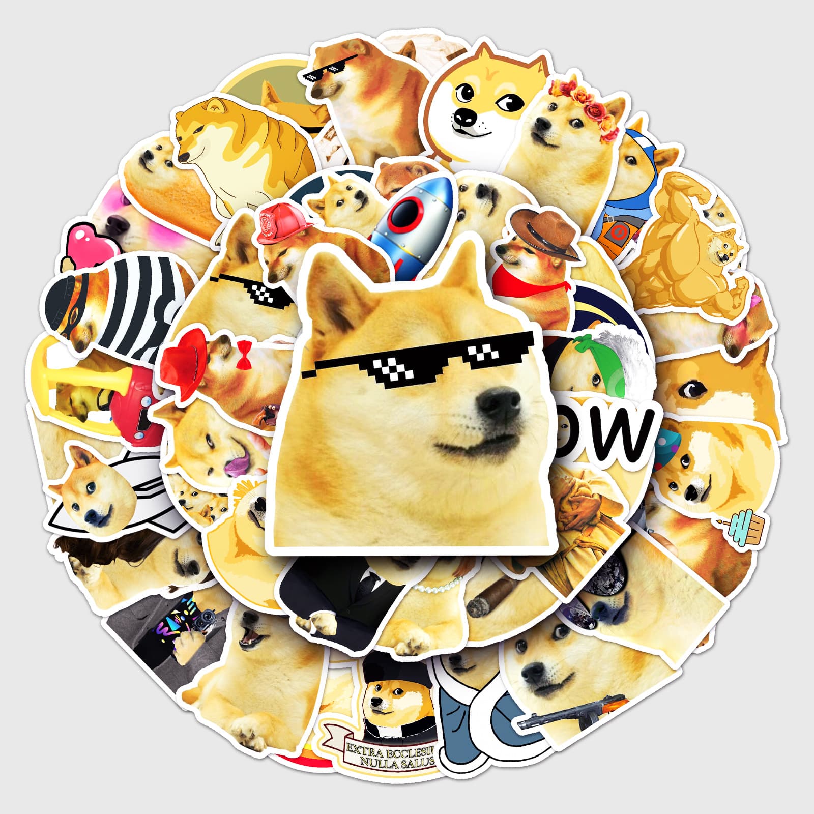 Doge Gif Sticker Set Waterproof Phone Case Luggage Decal Skateboard Sticker Cute Dog Theme Playful Design by Bean Cloud