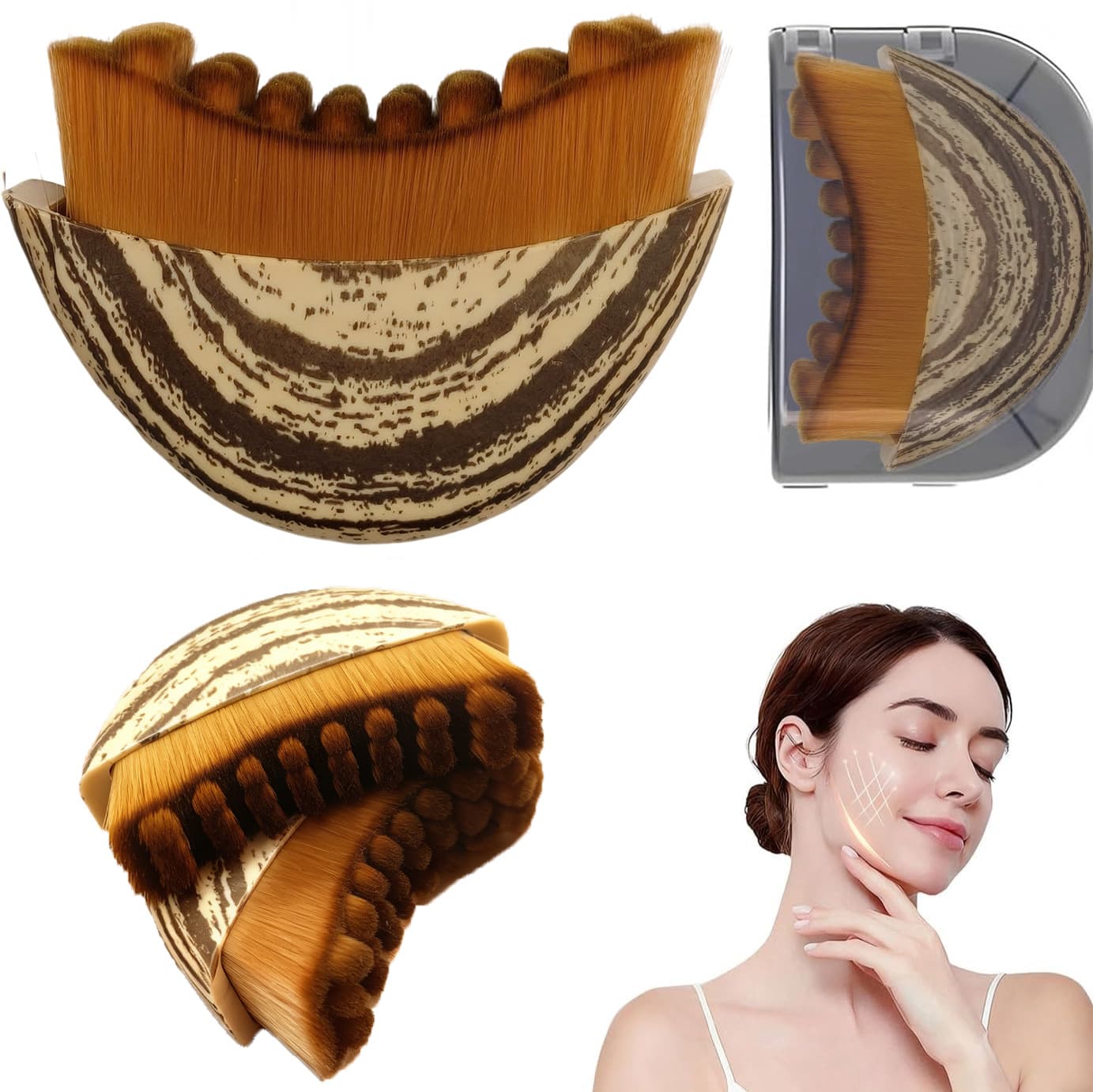 Cross-border LymphaticContourFaceBrush contour brush lymphatic face eye and neck massage brush care brush