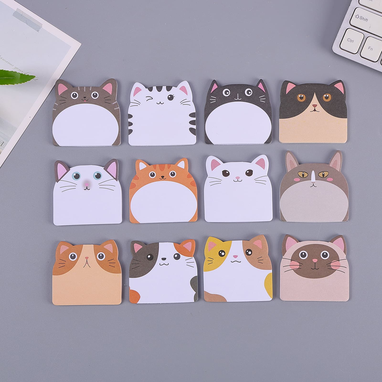 Cross-border cartoon animals, cute and cute objects, special-shaped sticky notes, creative cat note pads, student records, strong stickiness