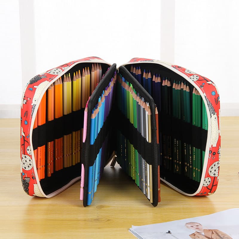 Large Capacity Multi-Function Pencil Case, Colored Pencil Bag Storage Organizer, Sketch Foldable Colored Pencil Wrap, Art Stationery Bag