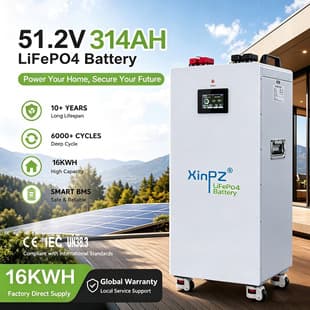 51.2V 314AH 16KWH Home Energy Storage Battery, LiFePO4 Battery Pack with Storage Power Supply