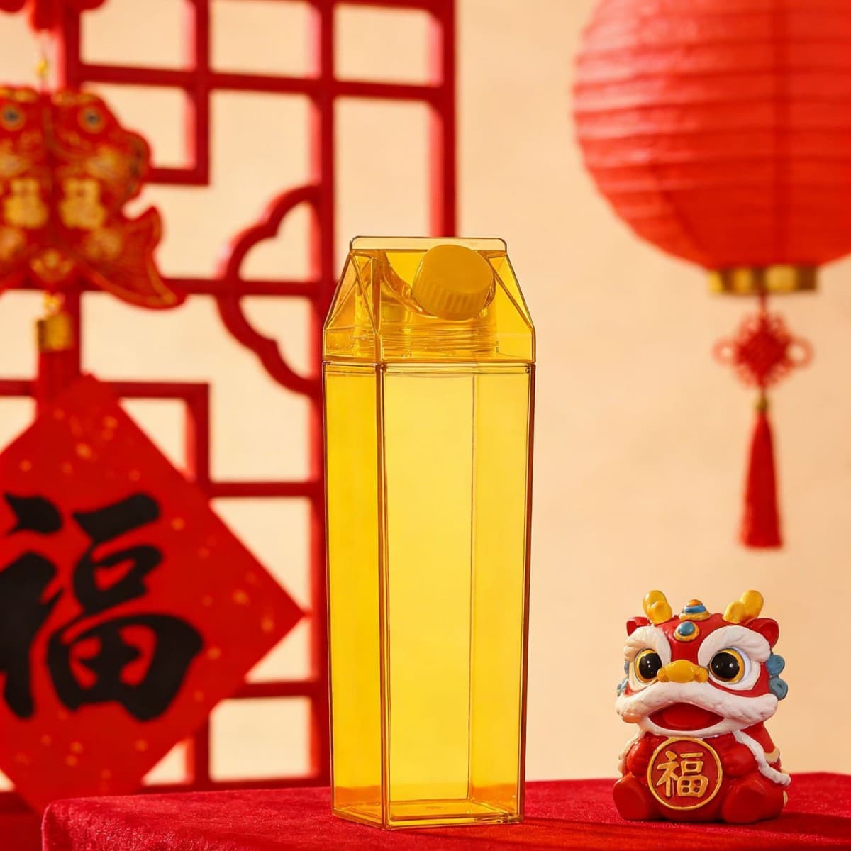Transparent single-layer square plastic water cup, creative and large-capacity, a good drink for home and outdoor commuting